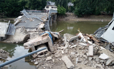 Situation after the 2021 flood on 19 July on the Ahr (near Müsch), a tributary of the Rhine